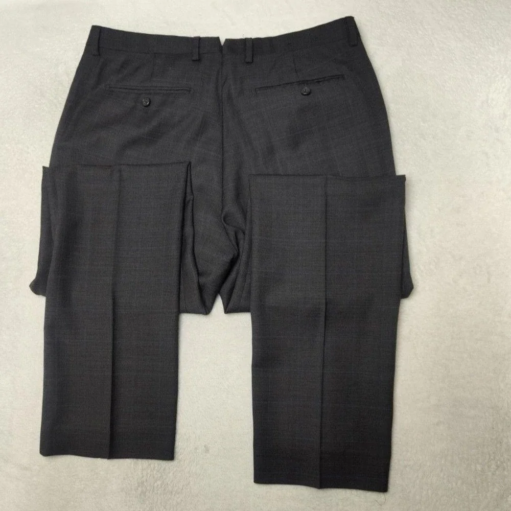 Banana Republic Pants Mens 34x34 Gray Plaid Wool Trabaldo Togna‎ Slim